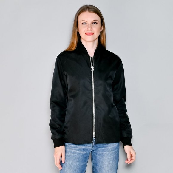 ACNE STUDIOS Fuel Shine Black Satin Bomber Jacket Small - Picture 7 of 8